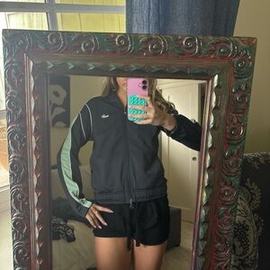 Puma Black Jacket with Green Stripes